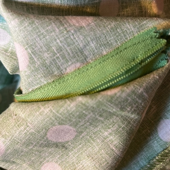 Green linen polka dot summer dress Zara spring summer collection - Picture 15 of 15